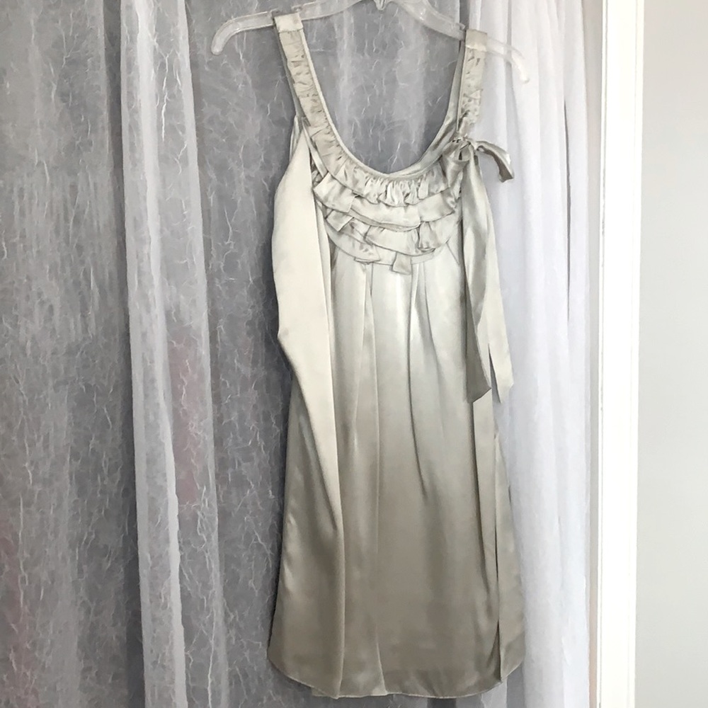 Silk Silver Cocktail Dress